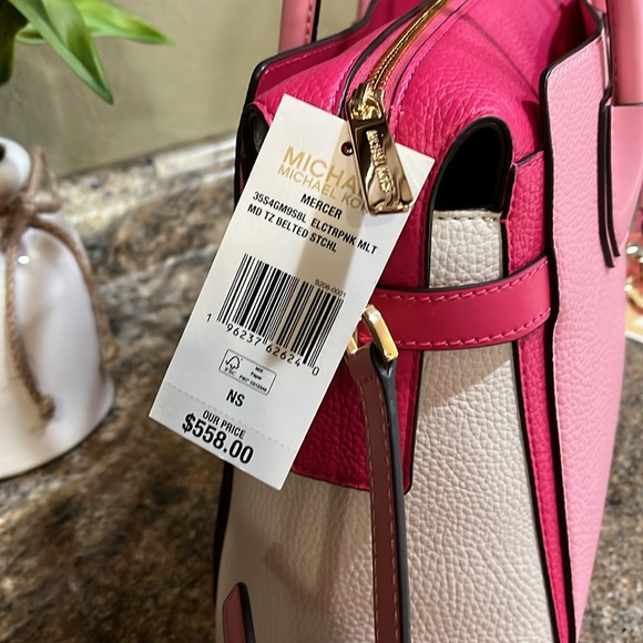 Michael Kors NWT Mercer Medium Color-Block Belted Satchel - Picture 4 of 9